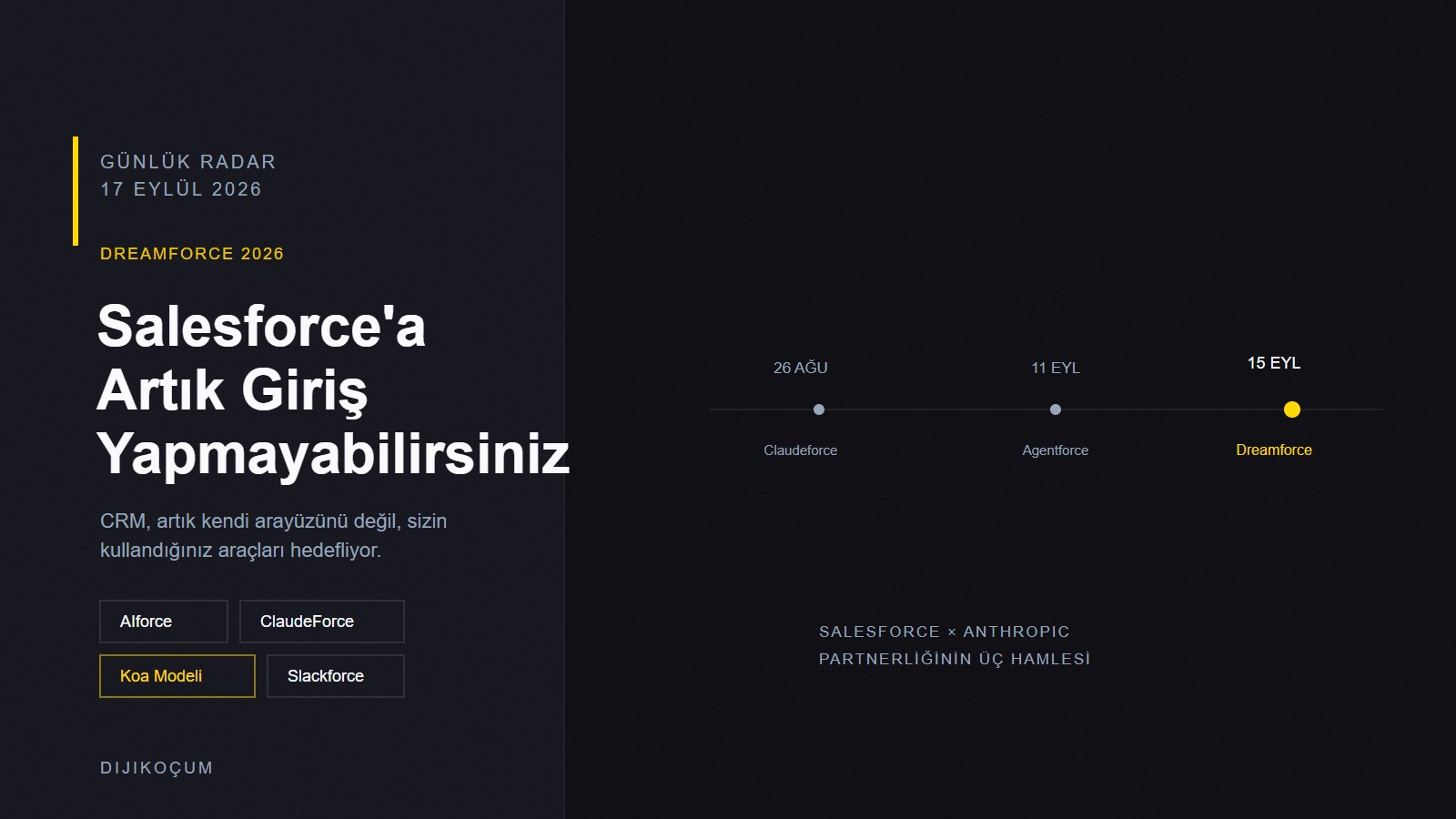 Dreamforce 2026: "Salesforce'a Artık Girmeyebilirsiniz"