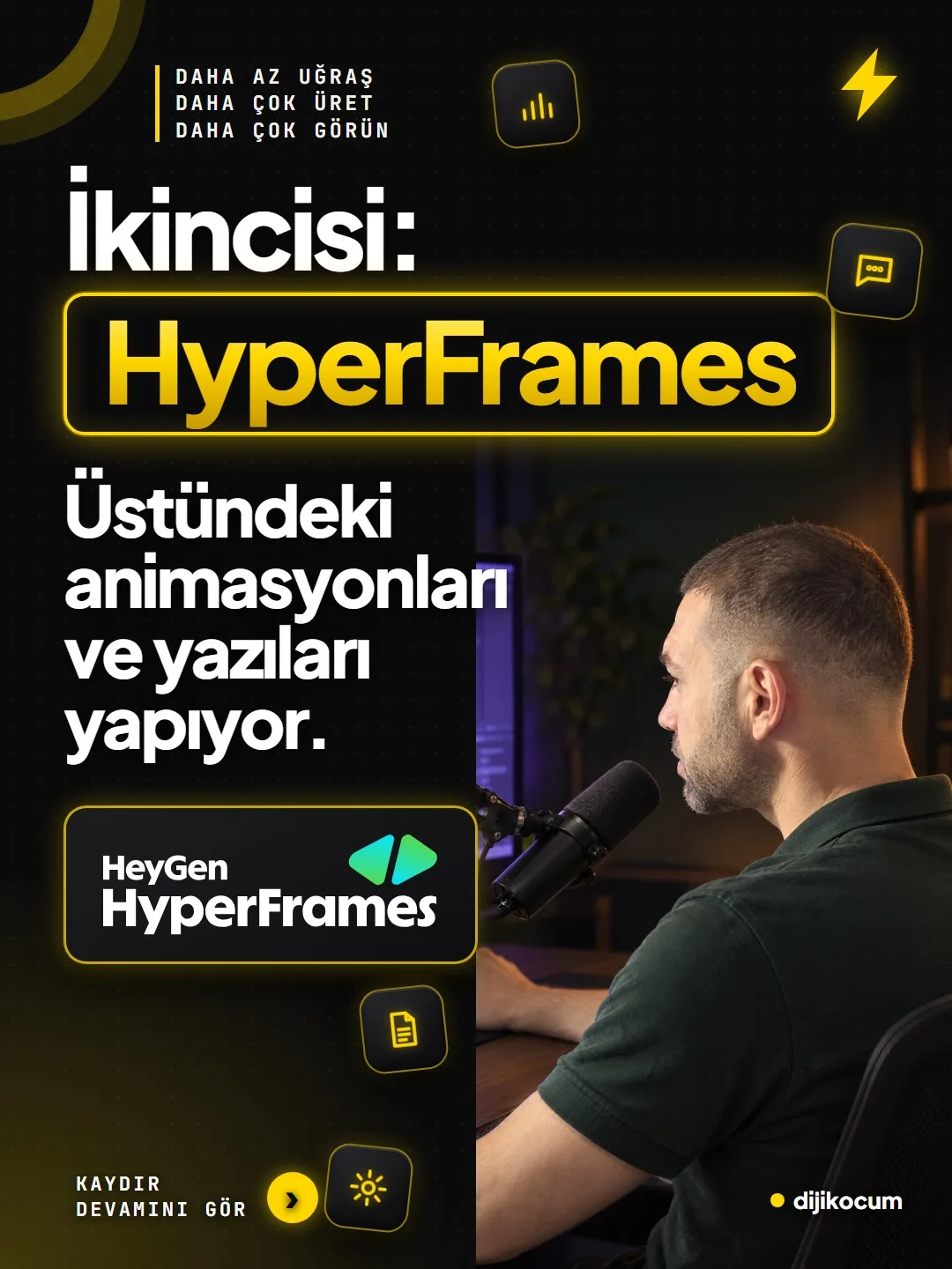 İkincisi HyperFrames: üstündeki animasyonları ve yazıları yapıyor.