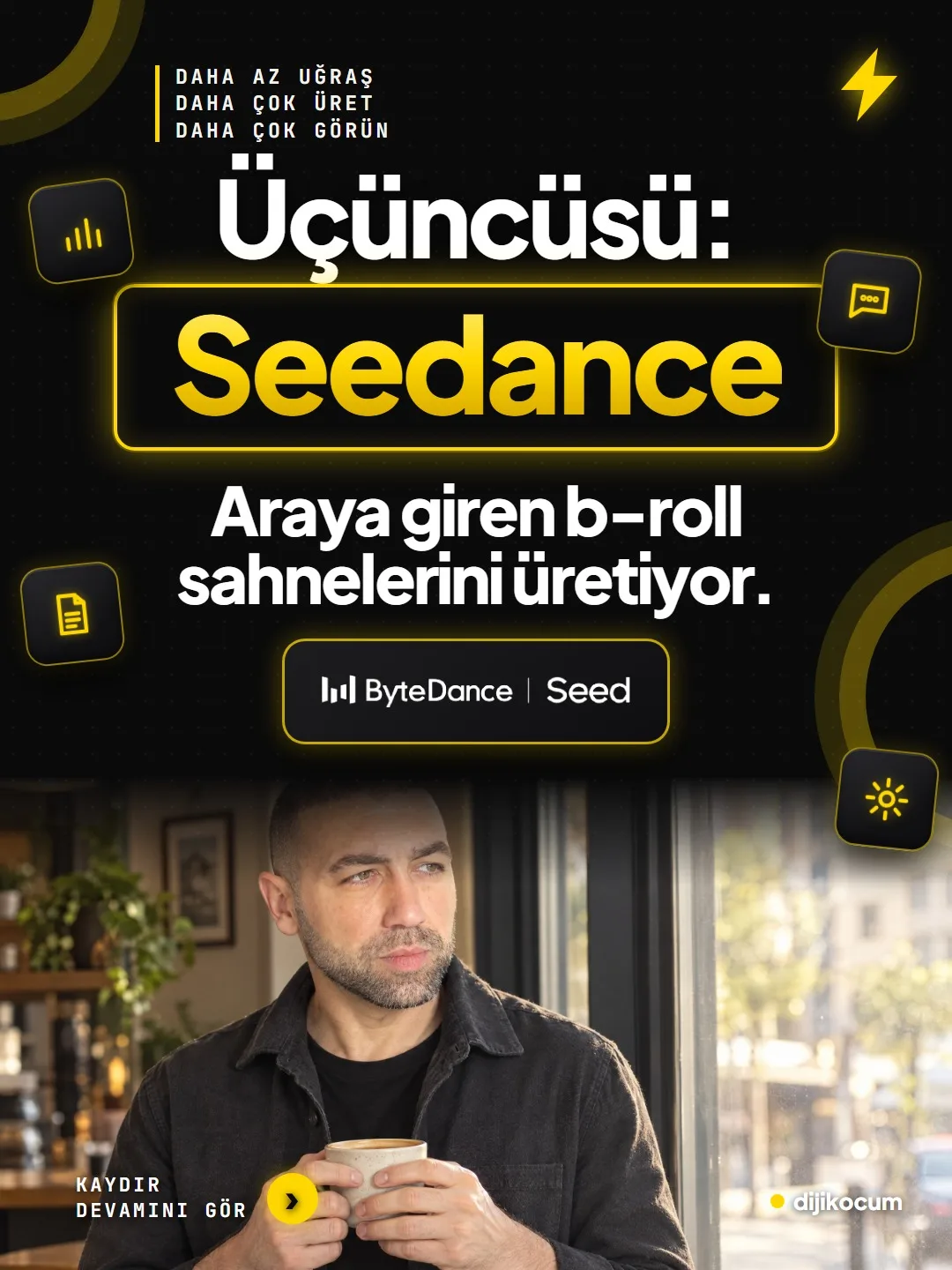 Üçüncüsü Seedance: araya giren b-roll sahnelerini üretiyor.