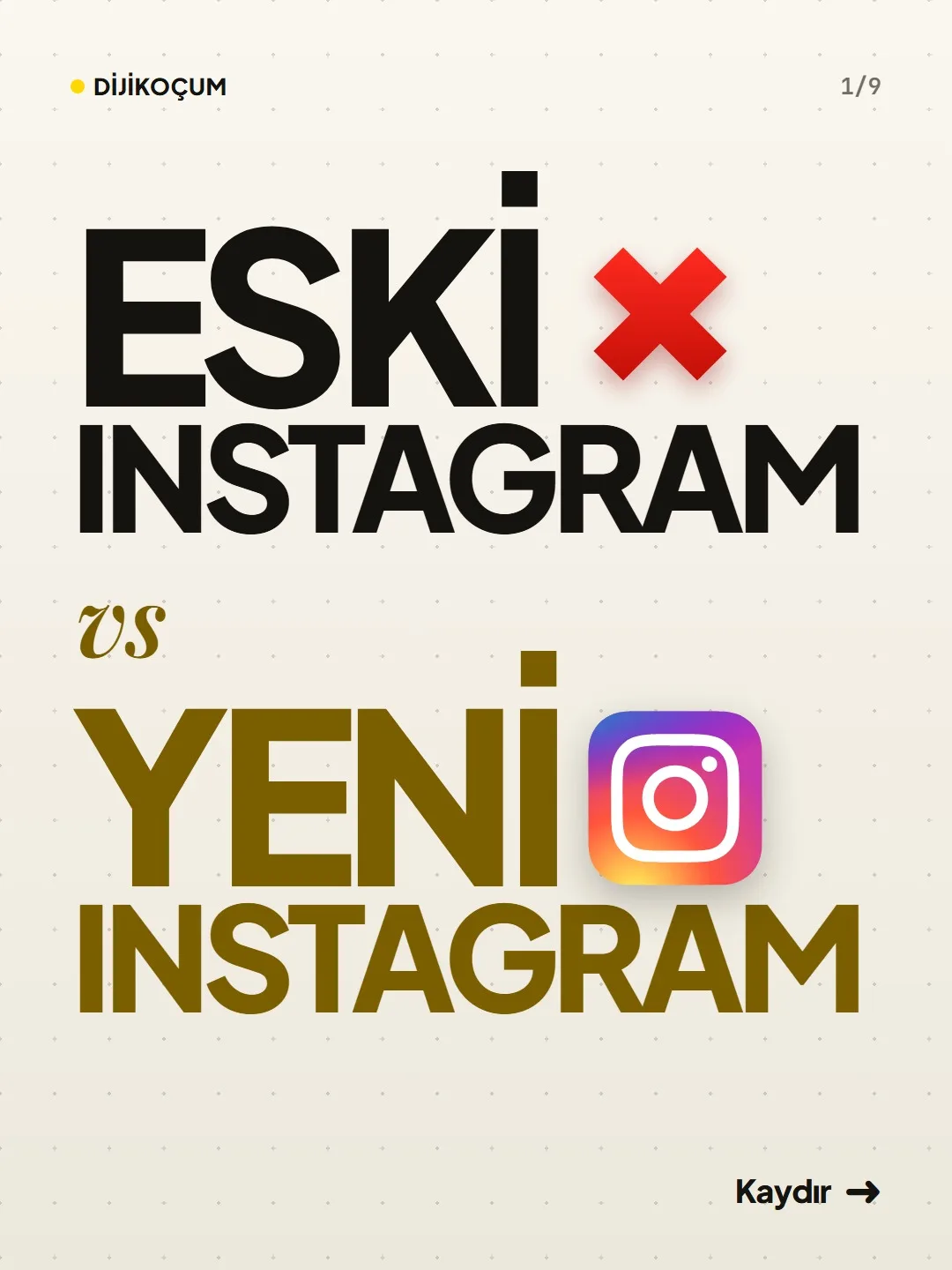 Kapak: Eski Instagram ve yeni Instagram karşılaştırması, Instagram logosu.