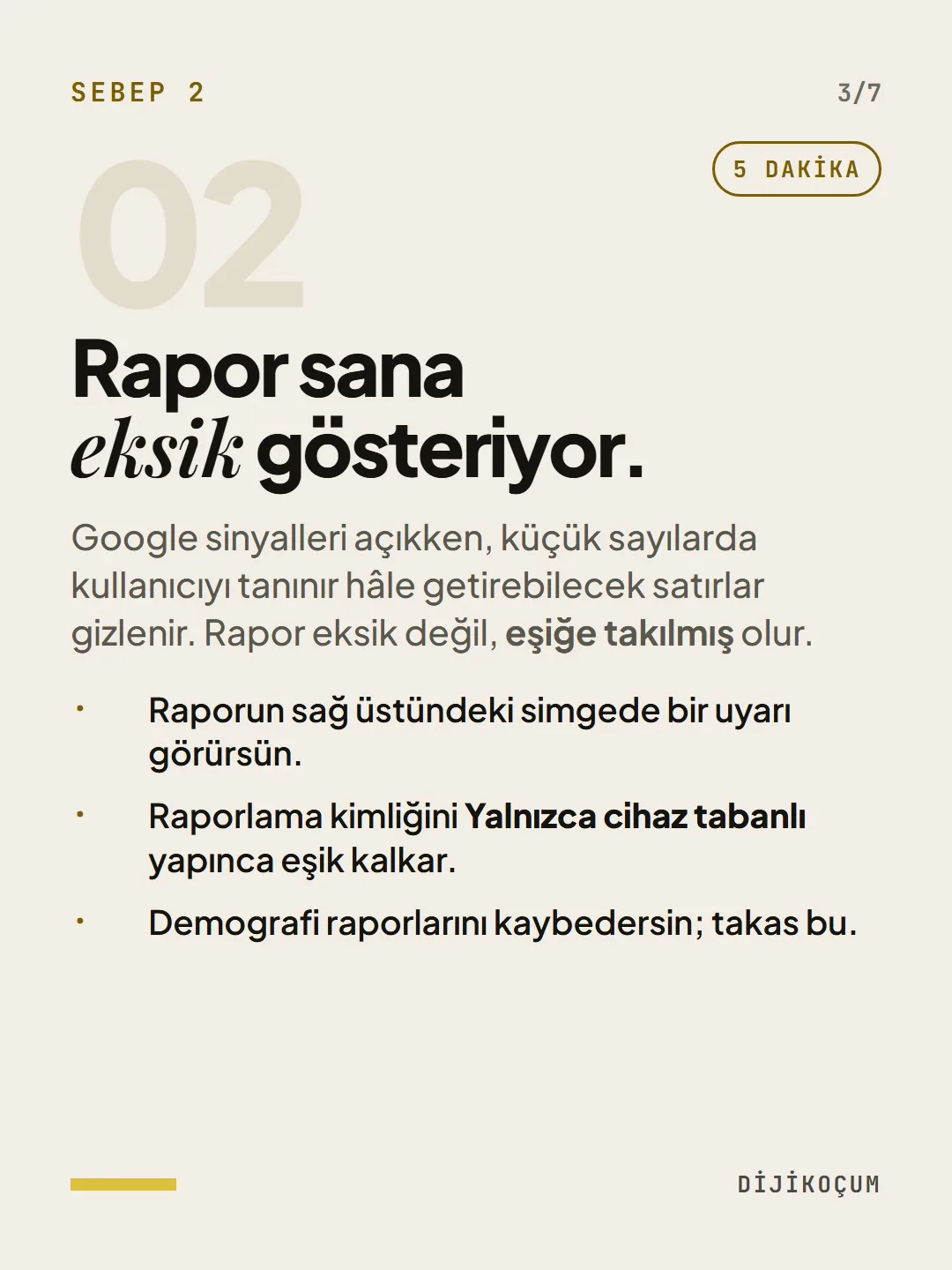 Sebep 2: Rapor sana eksik gösteriyor.