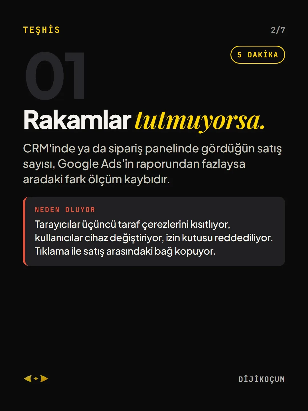 Teşhis: Rakamlar tutmuyorsa.