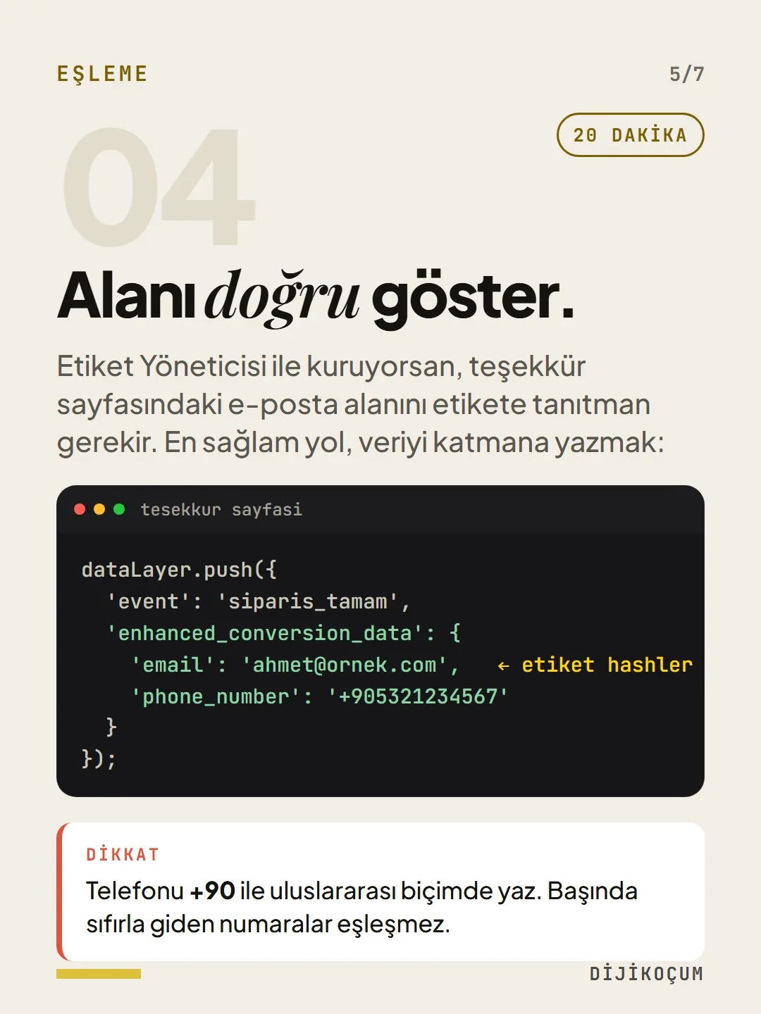 Eşleme: Alanı doğru göster.