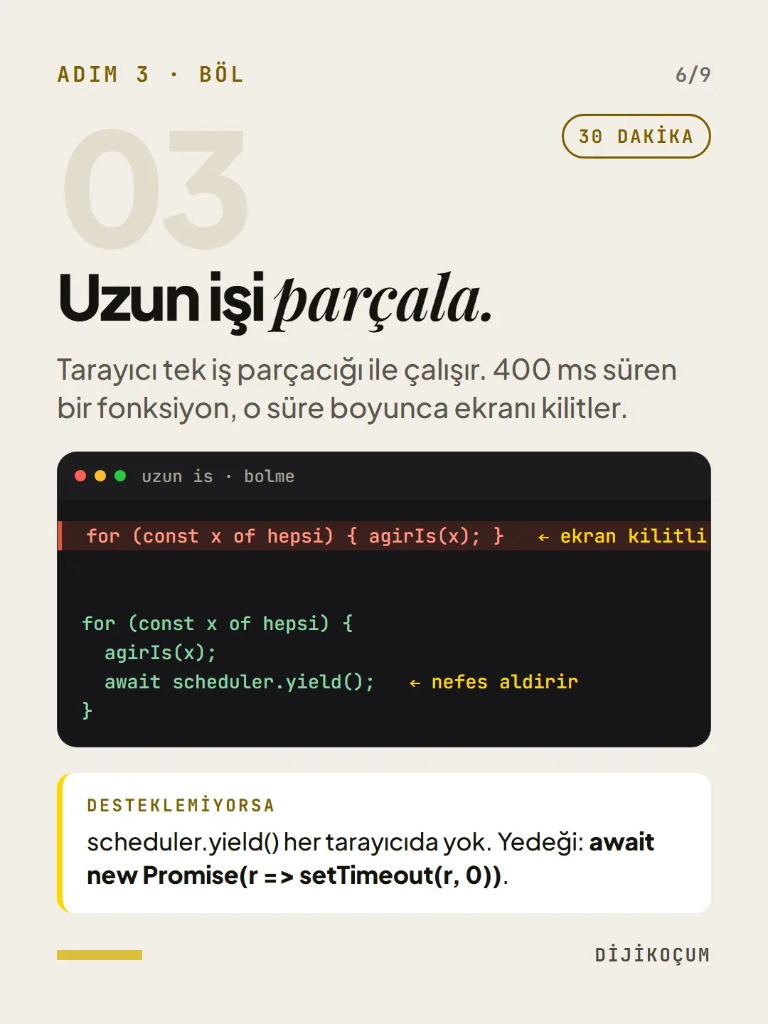 Adım 3 · Böl: Uzun işi parçala.