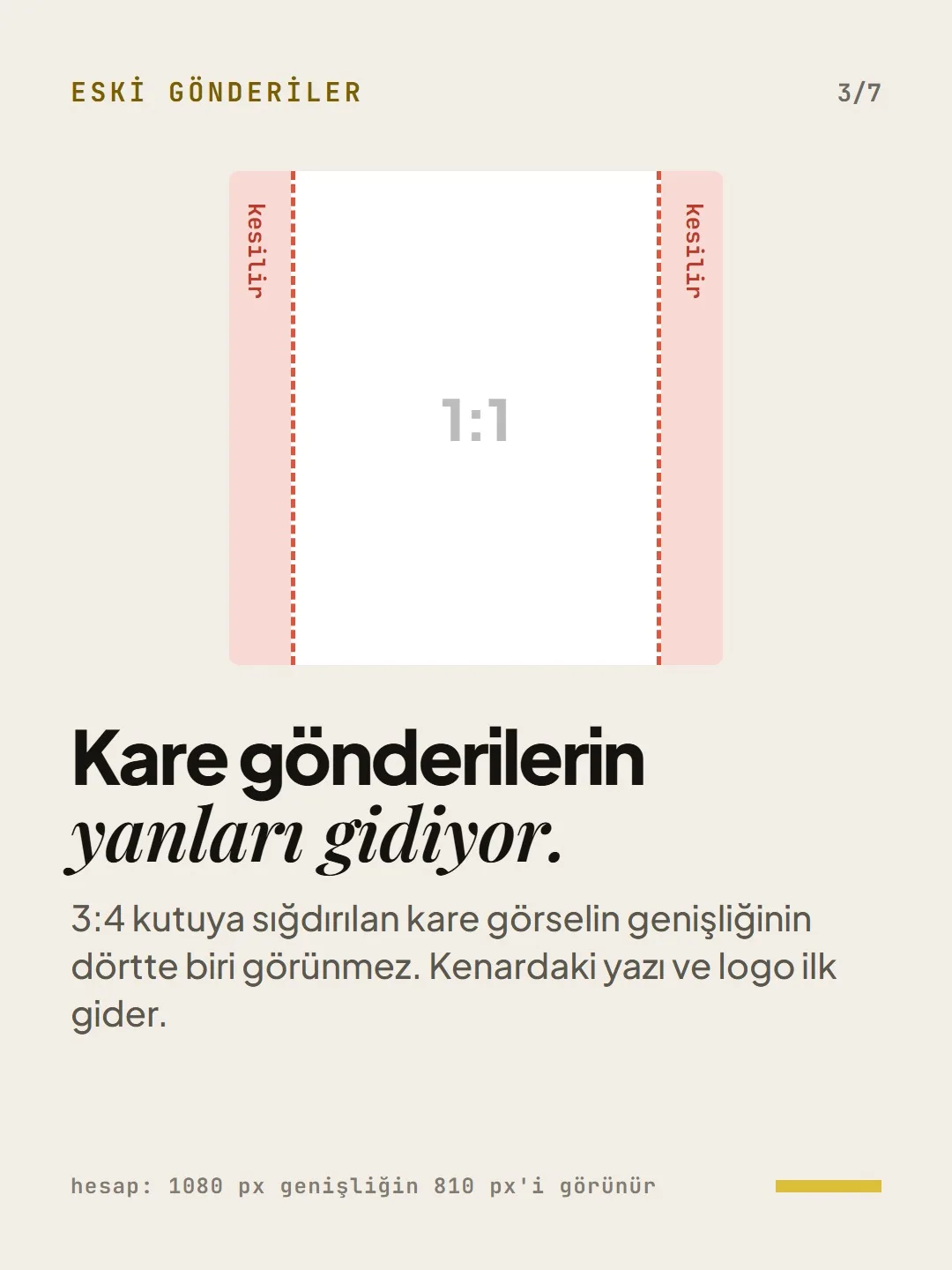 Eski gönderiler: Kare gönderilerin yanları gidiyor.