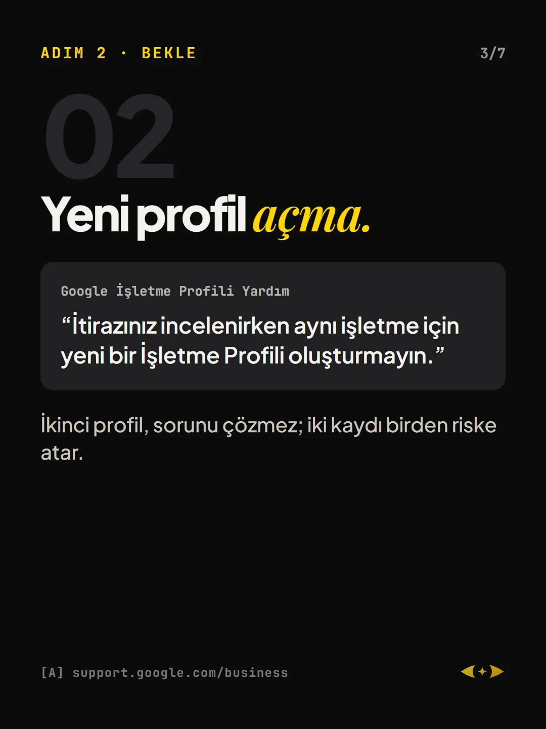 Adım 2: Yeni profil açma. Google'ın yardım sayfasından alıntı.