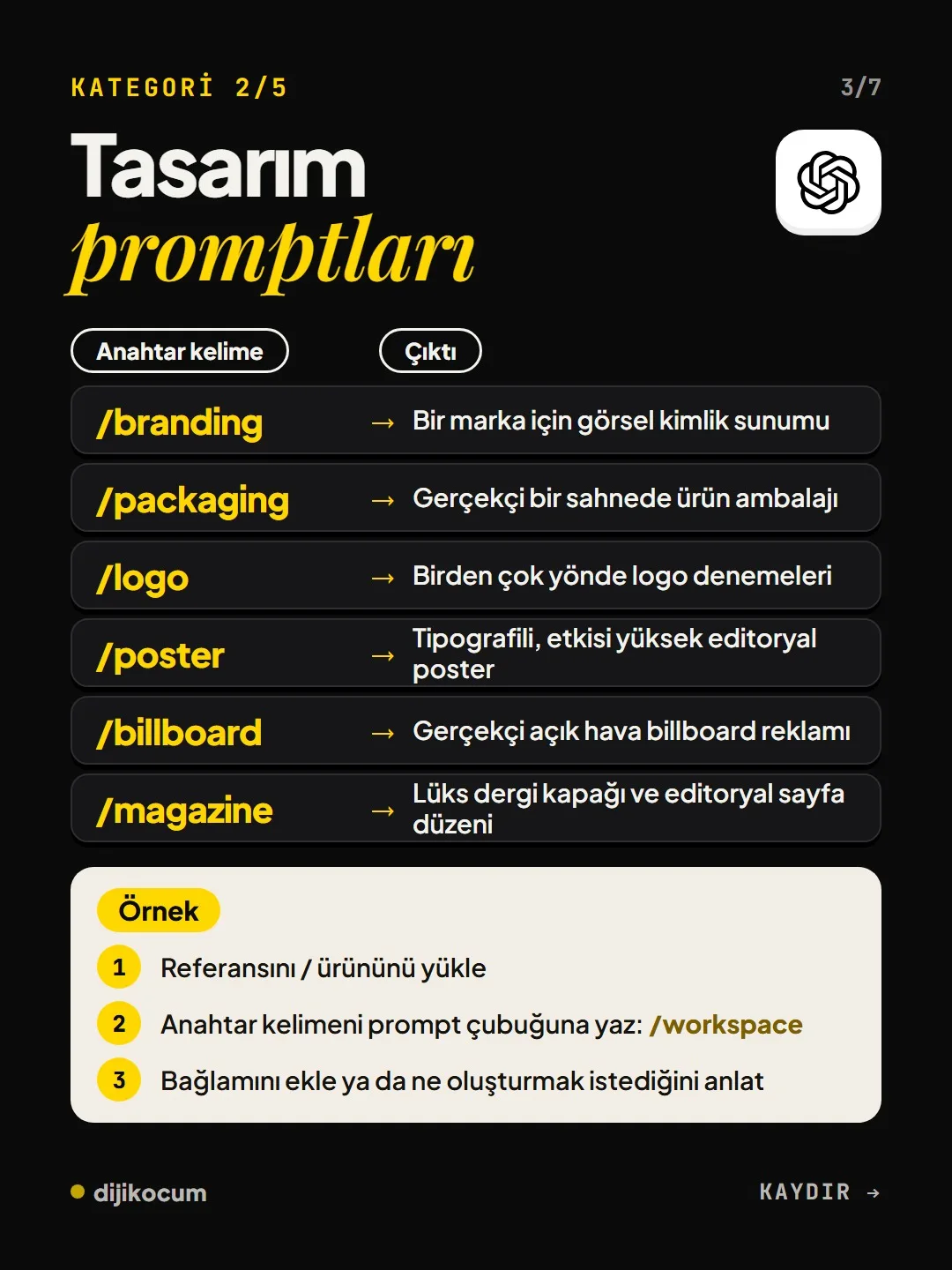 Kategori 2, tasarım: /branding, /packaging, /logo, /poster, /billboard, /magazine anahtar kelimeleri ve çıktıları.