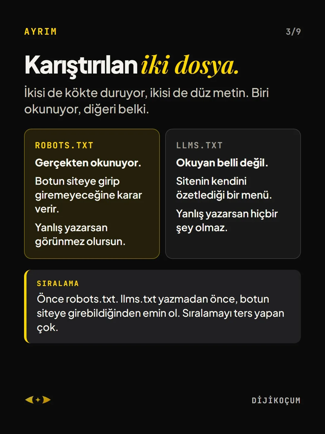 Ayrım: Karıştırılan iki dosya.