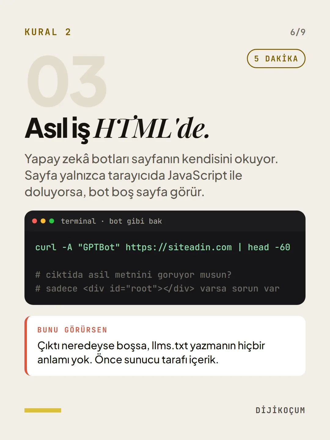 Kural 2: Asıl iş HTML'de.