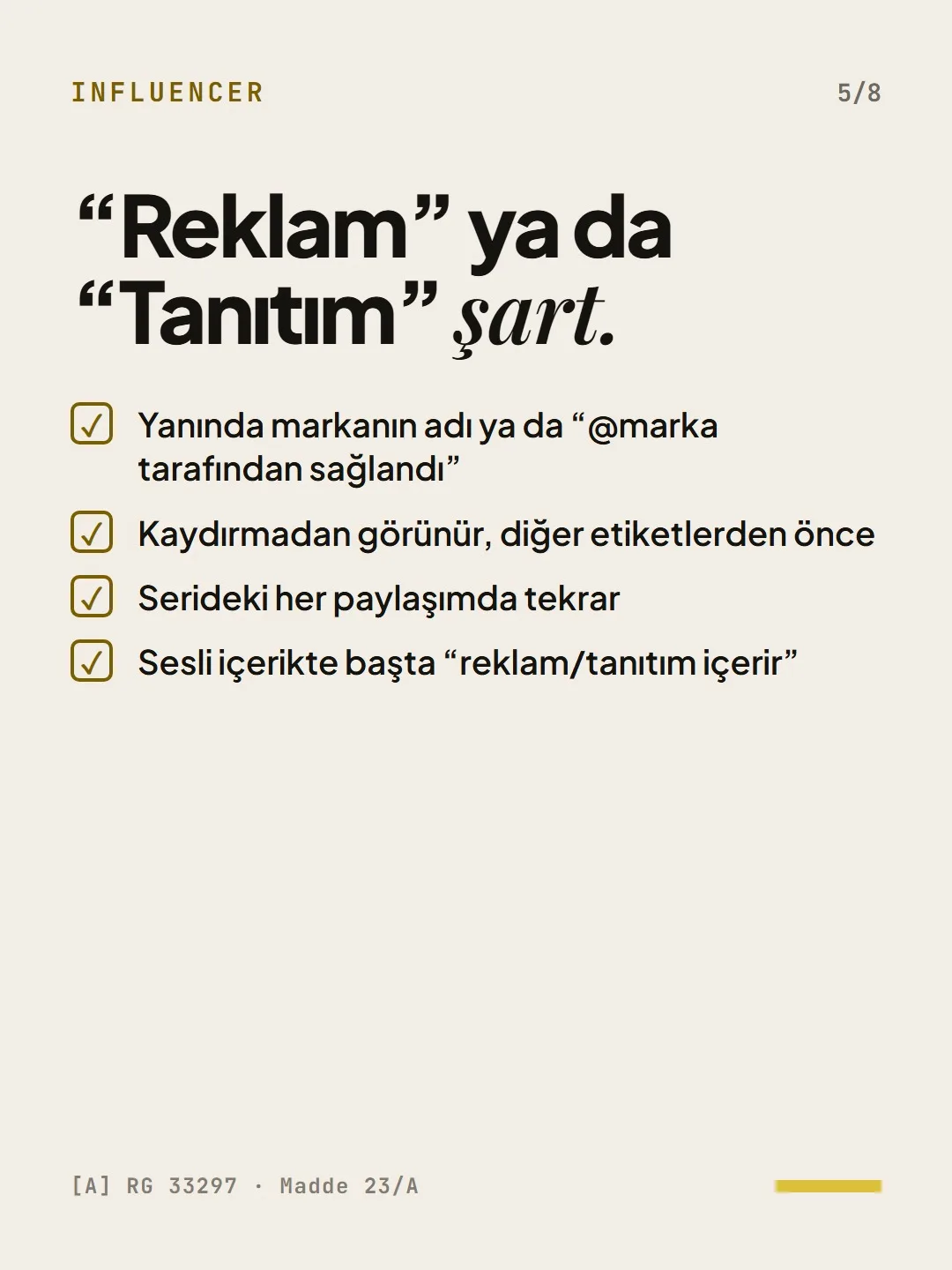 Influencer: “Reklam” ya da “Tanıtım” şart.
